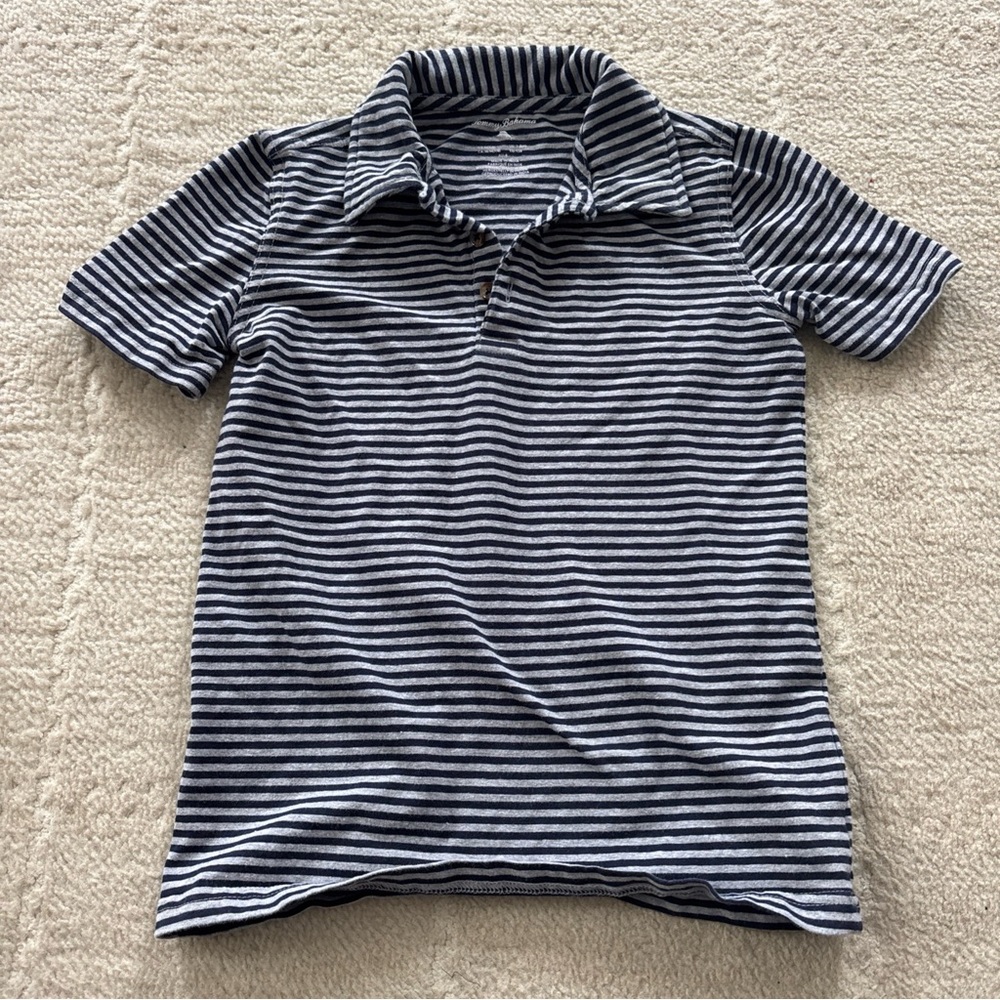 Tommy Bahama Kids Navy and Gray Polo
